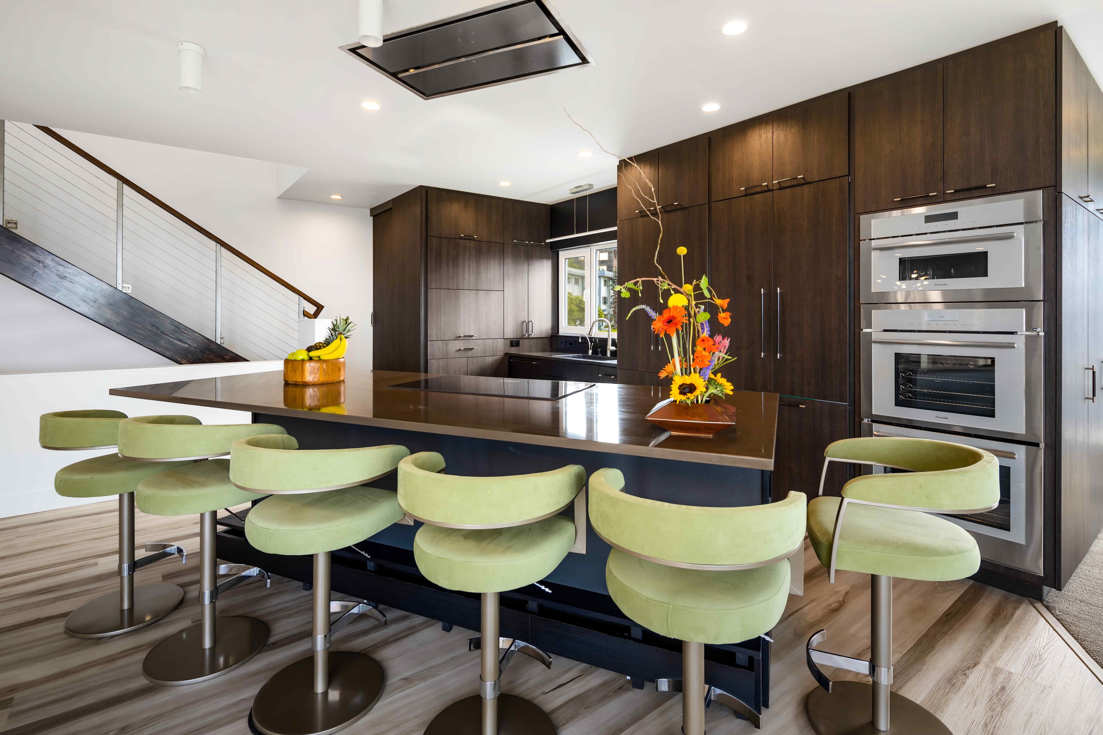 Gourmet kitchen with premium appliances and Cook Inlet views, Alaska luxury rental