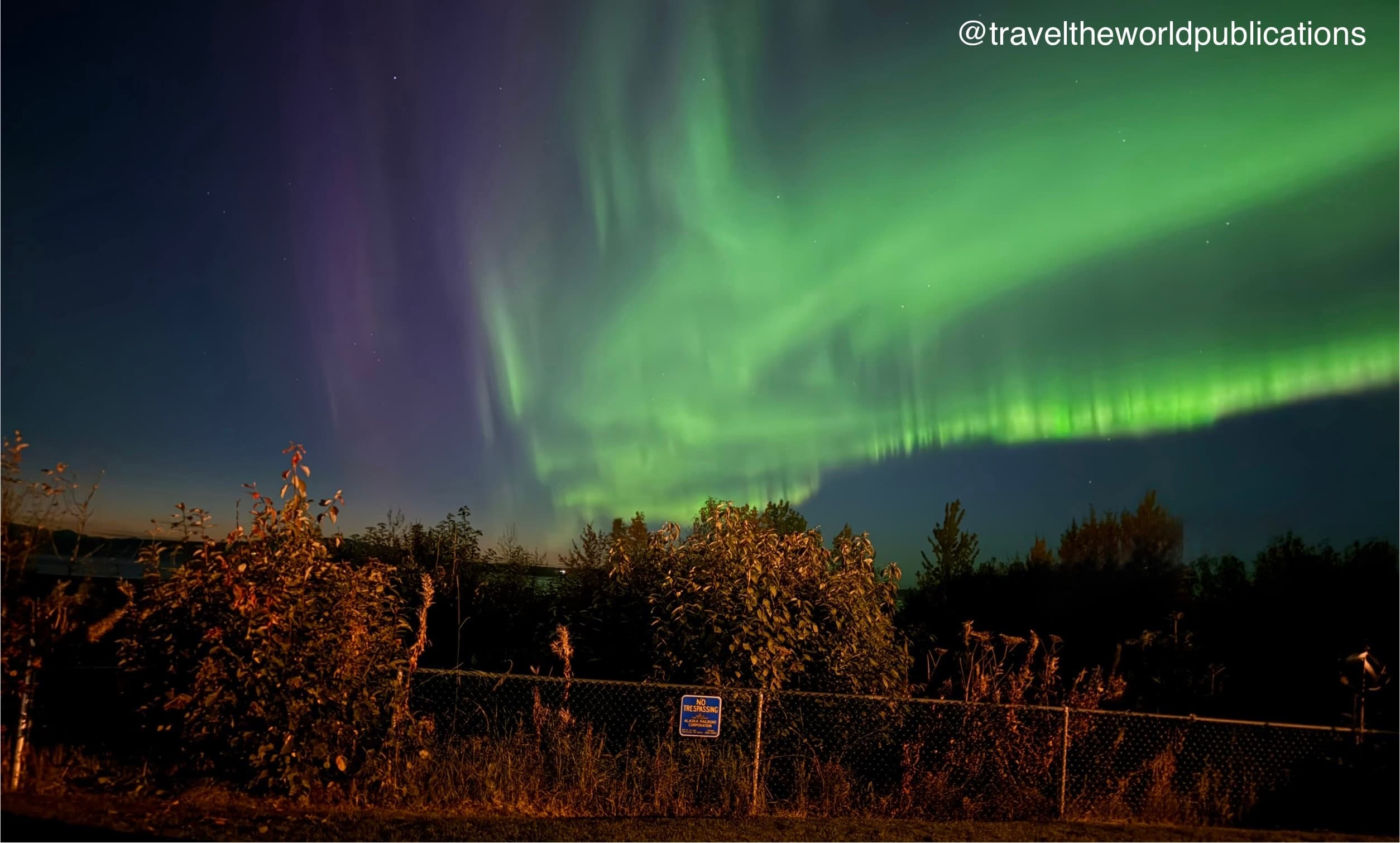 Aurora borealis Northern Lights visible from Villa at Bootleggers Landing private deck, Anchorage