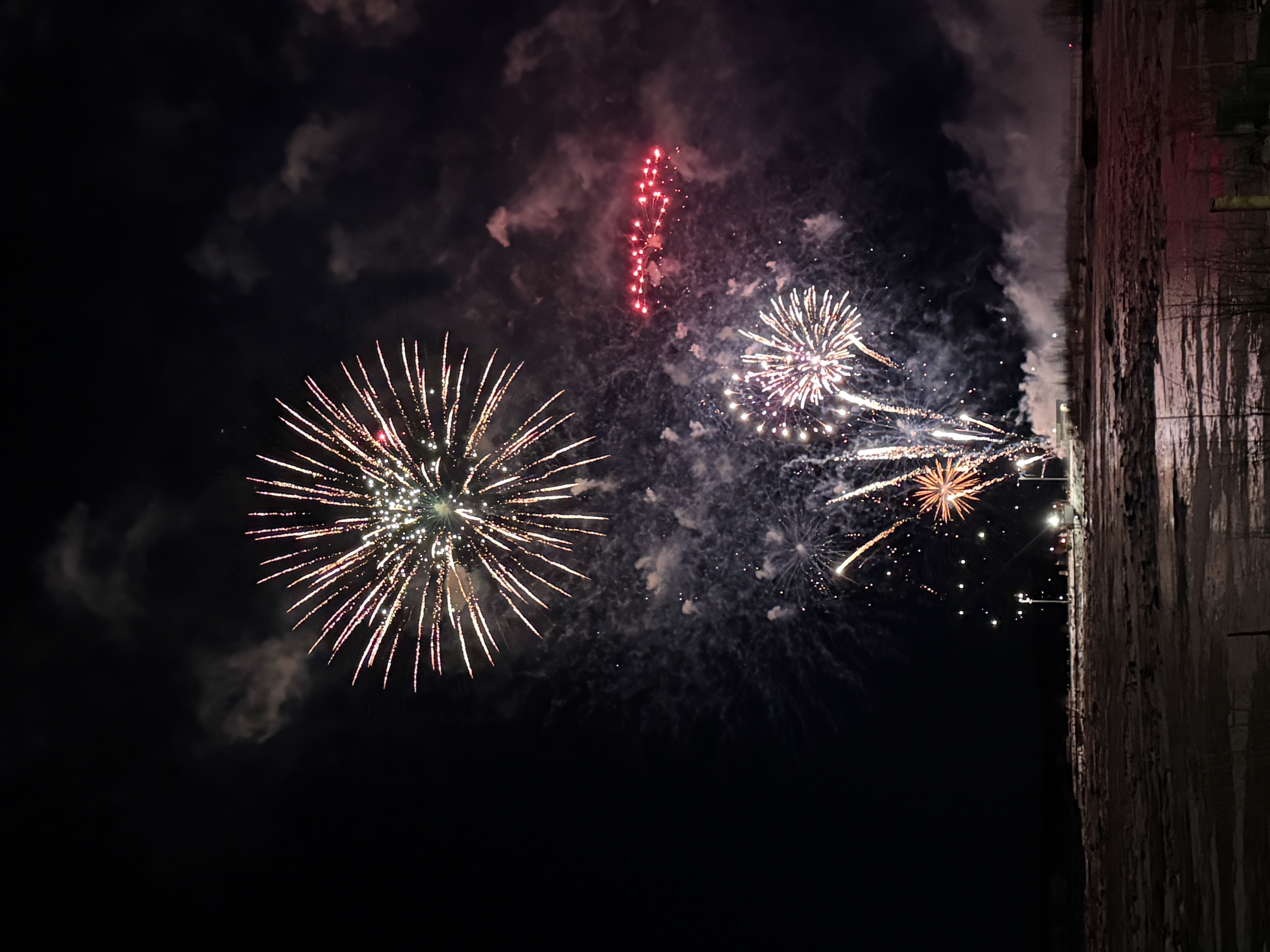 Fourth of July fireworks over Cook Inlet from Villa deck, Anchorage Alaska
